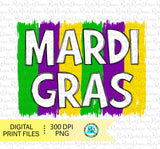 Mardi Gras PNG, sublimation designs downloads, Brush strokes, Printable designs