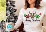 Merry Christmas paws png, Christmas sublimation designs download, paw prints png, Printable Design