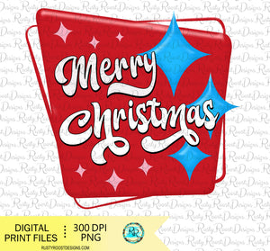 Merry Christmas Retro sublimation designs downloads, Retro Christmas PNG, printable design