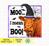 Moo I mean Boo png, Halloween cow sublimation designs downloads, cute cow, Halloween printable design