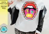 Retro lips sublimation design