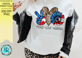 Peace Love America png, 4th of July sublimation designs downloads, Patriotic Png design, Memorial day, printable designs