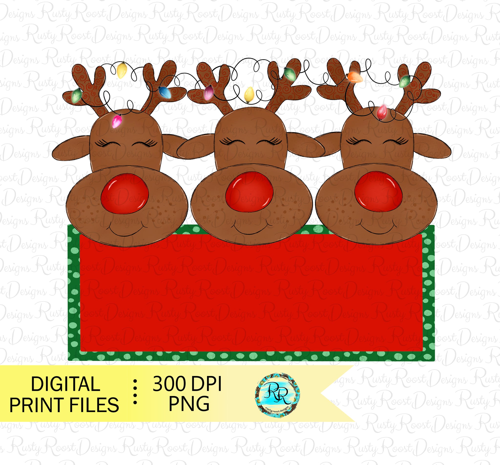 Christmas Puzzle Sublimation Design Template Santa and Reindeer