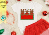 Reindeer PNG, Kids Christmas sublimation designs, reindeer name tag, Girls Christmas Png, digital download, printable design