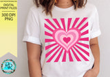 Retro hearts sublimation design