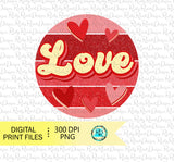 Valentine sublimation designs downloads, Retro Valentine png, digital download, Love png printable design