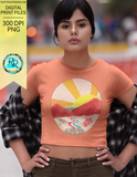 Retro sunset PNG, Retro sublimation designs downloads, distressed, Printable designs