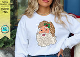 Santa PNG, Christmas sublimation designs, Leopard Santa hat, Christmas shirt designs, cheetah Png, hand drawn, printable design