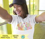 Seek the sunshine PNG, Retro sublimation designs downloads, Summer Png, printable designs