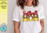Softball Mom Png, sublimation designs downloads, leopard softball, printable designs