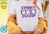 Spooky season Png, Halloween sublimation designs downloads, Cute ghost Png, hand drawn, printable designs