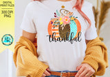 Thankful pumpkin sublimation designs downloads, Thanksgiving PNG, Printable artwork