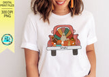 Thankful Truck PNG, Fall Pumpkin Truck, Thanksgiving sublimation designs, hand drawn, printable artwork