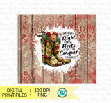 Cowgirl boots tumbler png wrap, 20 oz skinny tumbler sublimation designs, wood tumbler png