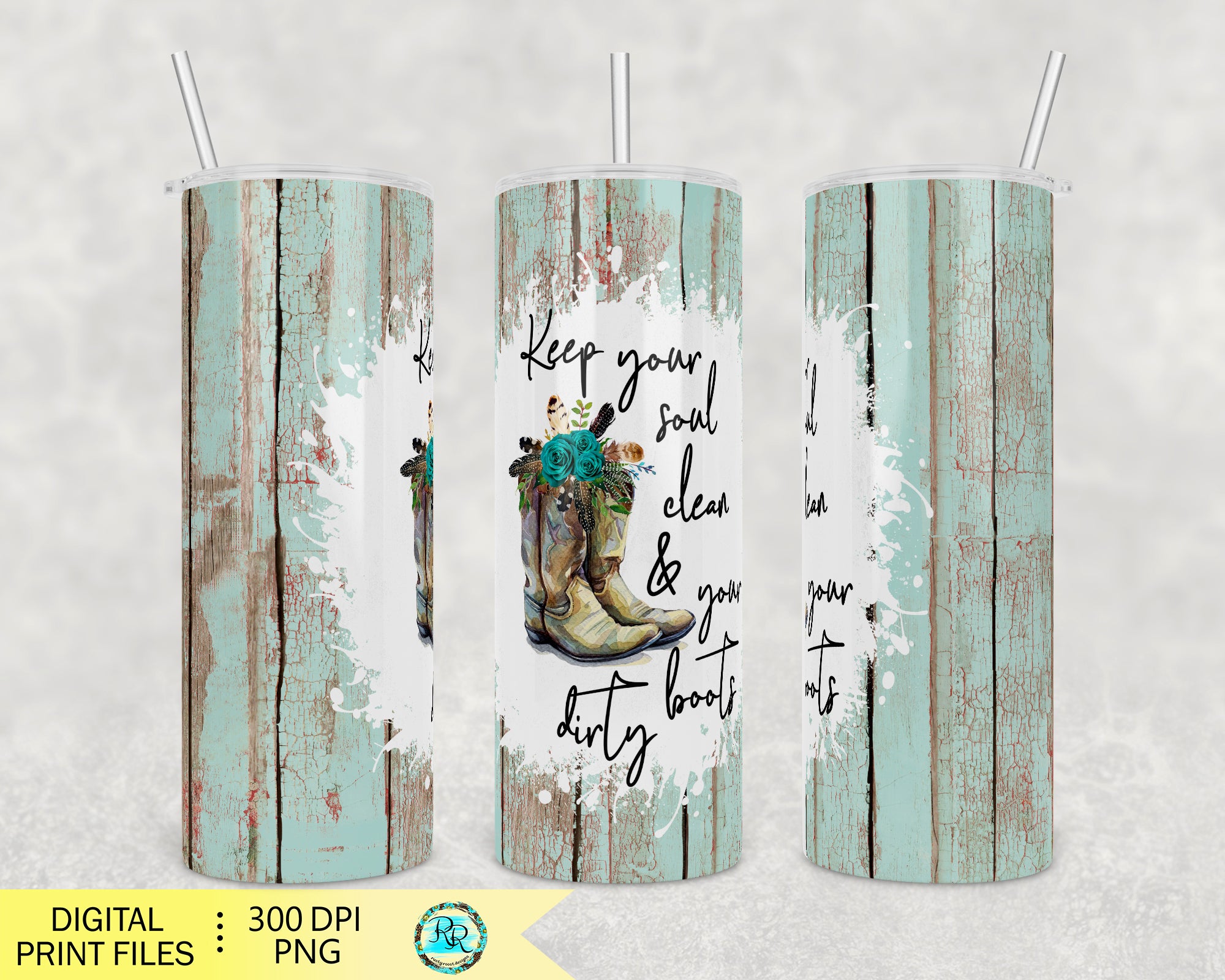 Printed Tumbler Vinyl BUNDLE, Vinyl Border Sheet, Western Style