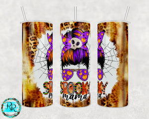 Spooky Mama tumbler PNG, Halloween tumbler PNG, 20 oz. skinny tumbler sublimation designs downloads, Tumbler PNG wrap, Halloween sublimation PNG, seamless