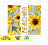 Teacher Tumbler Png, Sunflower 20oz Skinny Tumbler sublimation designs downloads, sublimation PNG wrap for tumblers, Seamless tumbler PNG