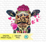 Valentine cow sublimation design