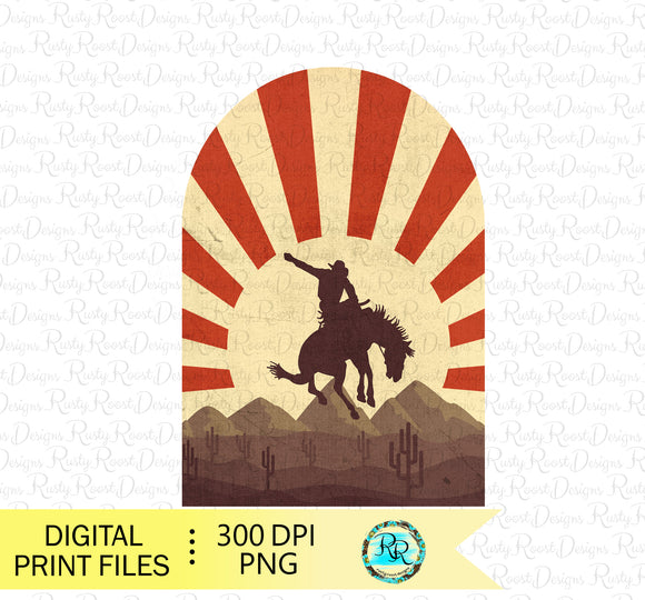 Retro Western sublimation designs download, Rodeo Png, Cowboy sublimation, shirt designs