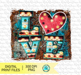 Love Valentine png, Valentine sublimation designs download, Western PNG printable design