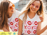 Valentines lips PNG sublimation designs downloads, XO lips digital designs, printable designs