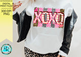 XOXO Valentine sublimation designs download, Valentine brush strokes png, XOXO png, printable design