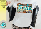 XOXO Valentine sublimation designs downloads, Western Valentine png, printable design